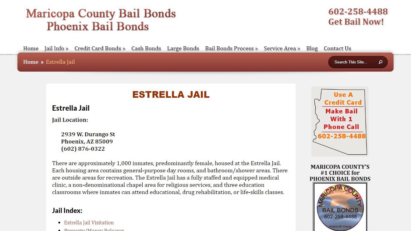 Estrella Jail Inmate Information - Maricopa County Jail Phoenix Arizona