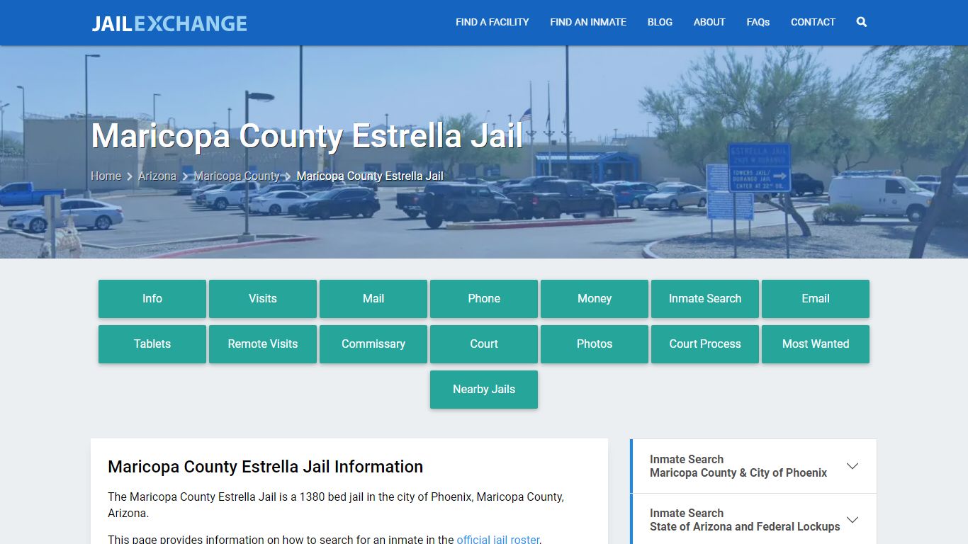 Maricopa County Estrella Jail, AZ Inmate Search, Information